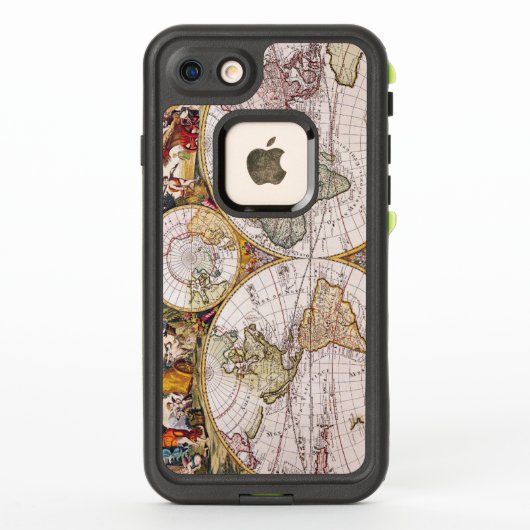 Vintage antike Karte des Weltkreises 1686 (Rückseite)