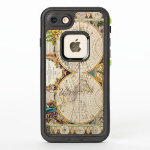 Vintage antike Karte des Weltkreises 1755