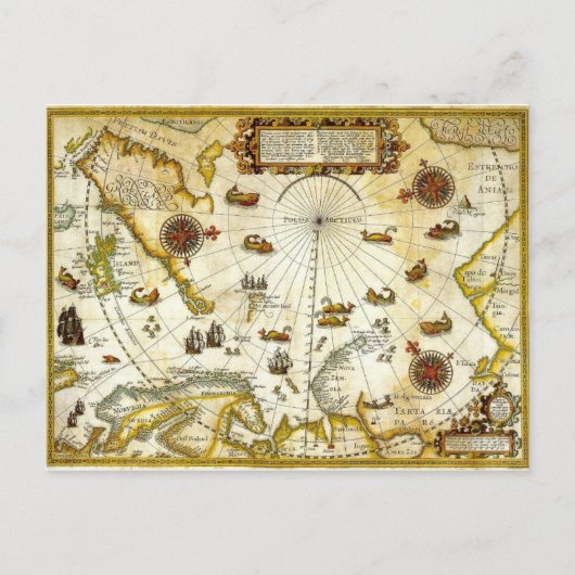 Vintage antike Karte Willem Barentsz Voyage (Vorderseite)