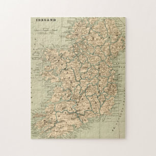 Vintage antike Karten-Irland-Republik Nord Puzzle
