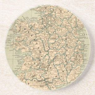 Vintage antike Karten-Irland-Republik Nord Sandstein Untersetzer