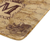 Vintage antike Königswelt Landkarte rustikal Schneidebrett (Ecke)