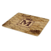 Vintage antike Königswelt Landkarte rustikal Schneidebrett (Ecke)