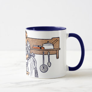 Vintage antike Küche, die Tasse kocht