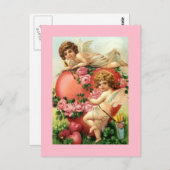 Vintage antike Kuchen Valentinstag Rose Postkarte (Vorne/Hinten)