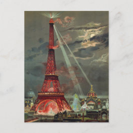 Vintage Antike Kunst-Déco Eiffelturm Paris Frankre Postkarte