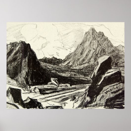 Vintage antike Landschaft Schottland Arran Hill Poster (Vorne)