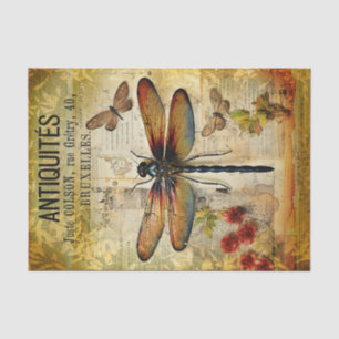 Vintage antike Libelle Seidenpapier