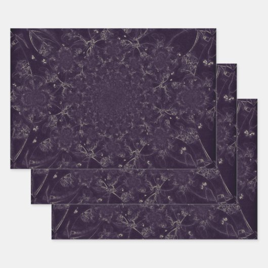 Vintage antike Lila Abstrakte Elegante Geschenkpapier Set (Set)