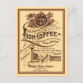 Vintage antike Lion-Kaffeewerbung Postkarte (Vorderseite)