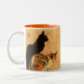 Vintage antike Mädchen-Milch-Katzen Theophile Zweifarbige Tasse (Links)