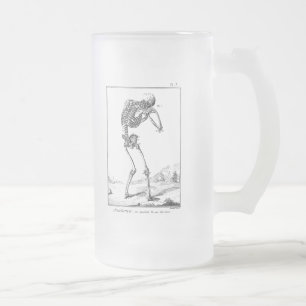 Vintage antike menschliche Skeleton medizinische Mattglas Bierglas
