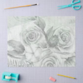 Vintage antike Minze Grau Rose Decoupage Seidenpapier (Basteln)