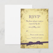 Vintage Antike mit Bow Wedding RSVP Karte (Vorne/Hinten)