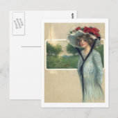 Vintage antike Mode Postkarte (Vorne/Hinten)