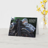 Vintage antike Motorradfahrer Grußkarte Karte (Gelbe Blume)