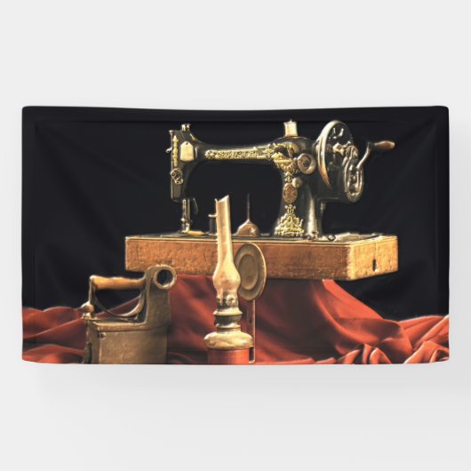 Vintage antike Nähmaschine Banner (Horizontal)