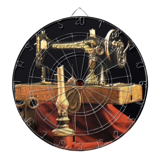 Vintage antike Nähmaschine Dartscheibe (vorne)