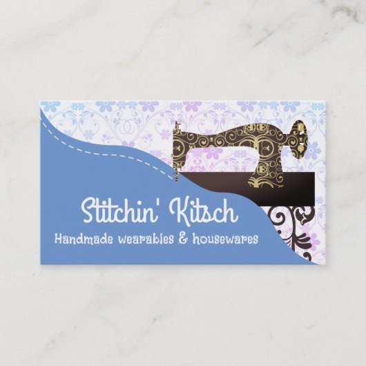 Vintage antike Nähmaschine Nahtstiche Visitenkarte (Vorderseite)