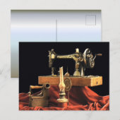 Vintage antike Nähmaschine Postkarte (Vorne/Hinten)