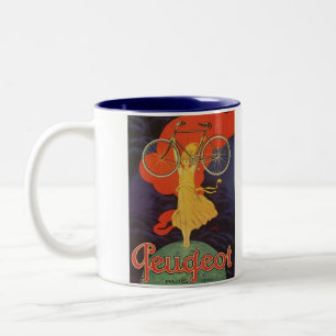 Vintage antike Peugeot fährt Fahrrad rad Zweifarbige Tasse