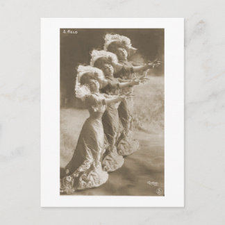 Vintage antike Portraits & Illustrationen von Frau Postkarte