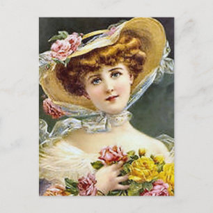 Vintage-antike Porträts und Illustrationen von Fra Postkarte