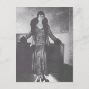 Vintage Antike Porträts von Flapper-Frauen, Illust Postkarte