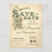 Vintage antike Postkarten Save the Date (Vorderseite)