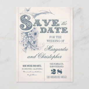 Vintage antike Postkarten Save the Date