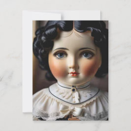 Vintage antike Puppenkarte - Nostalgischer Charme Postkarte