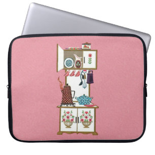 Vintage antike Retro Küche Stove Kaffeebuch Laptopschutzhülle