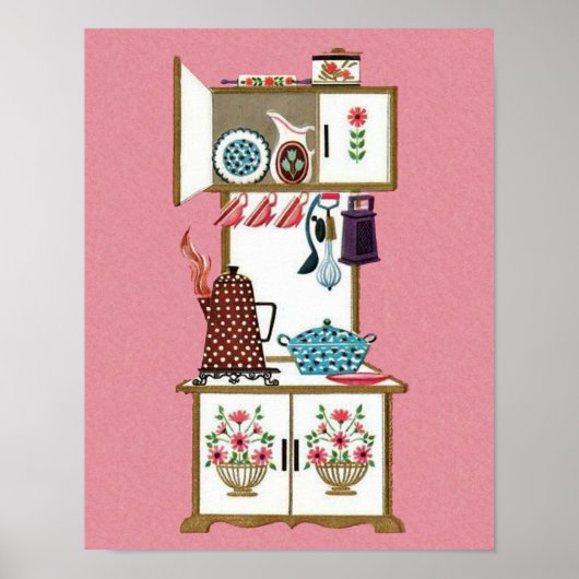 Vintage antike Retro Küche Stove Kaffeebuch Poster (Vorne)