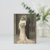 Vintage antike romantische Foto Postkarte (Stehend Vorderseite)