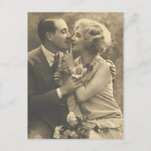 Vintage antike romantische Paarkarten, Geschenke Postkarte
