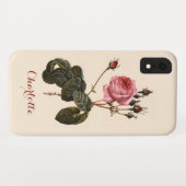 Vintage antike rosa Gartenanlage Rose in Blumen Case-Mate iPhone Hülle (Rückseite (Horizontal))
