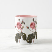 Vintage antike rosa Gartenanlage Rose in Blumen Tasse (Zentrum)
