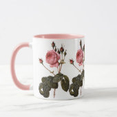 Vintage antike rosa Gartenanlage Rose in Blumen Tasse (Links)