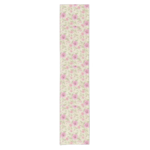 Vintage antike rosa Rose Floral botanisch Kurzer Tischläufer