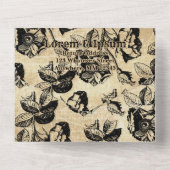 Vintage antike Rose All In One Einladung (Rückseite)