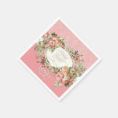 Vintage antike Rose Blumenstrauß Englisches Herren Serviette (Ecke)