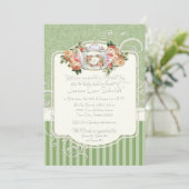 Vintage antike Rose Blumenstrauß Moderne Wirbel Einladung (Stehend Vorderseite)