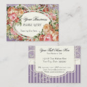 Vintage antike Rose Blumenstrauß Moderne Wirbel Visitenkarte (Vorne/Hinten)