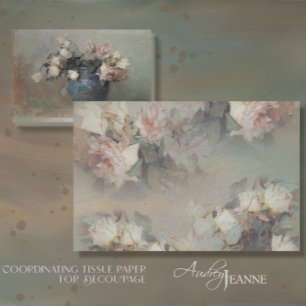 Vintage antike Rose Bouquet Decoupage Seidenpapier