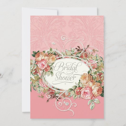 Vintage antike Rose Florenz Einladung (Rückseite)