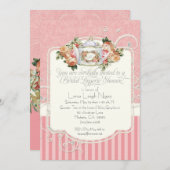 Vintage antike Rose Florenz Einladung (Vorne/Hinten)