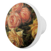 Vintage antike Rose Gelbe Blumenimpressionistin Keramikknauf (Rechts)