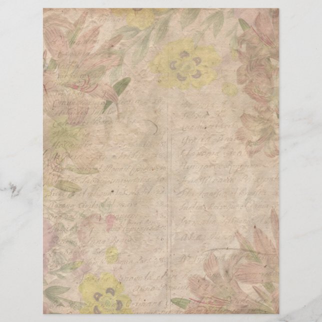 Vintage antike Rose Gold Blumenschrift (Vorderseite)