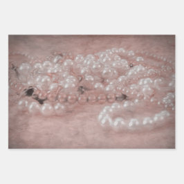 Vintage antike Rose Goldene Perle Wasserfarbe Geschenkpapier Set