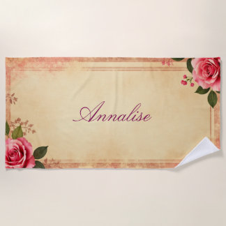 Vintage Antike-Rosen individuell anpassbares Stran Strandtuch
